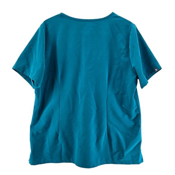 Figs Scrub Top Womens XXL Set Of 2 Casma V-Neck Aqua Blue Medical Dental Comfort - Picture 3 of 10
